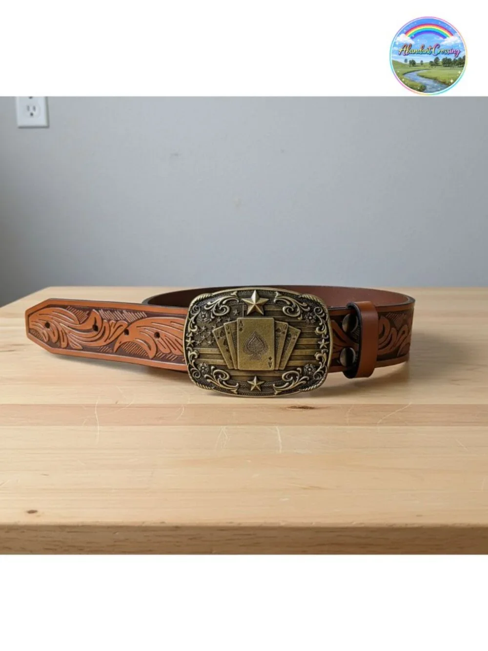 Men's Western Cowboy Belt Bull Buckle Cow Split Leather 1.5 Inch Wide